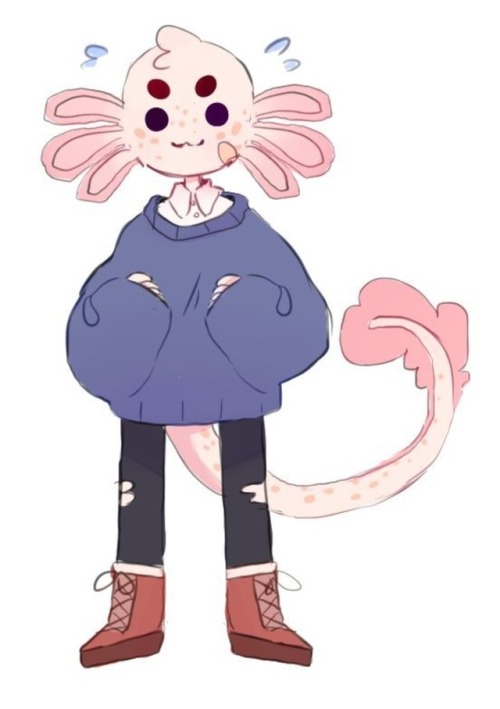 senpainoticedmebeforeitwascool:distressed-bisexual:kimchirii:I made an Axolotl character :0@senpaino