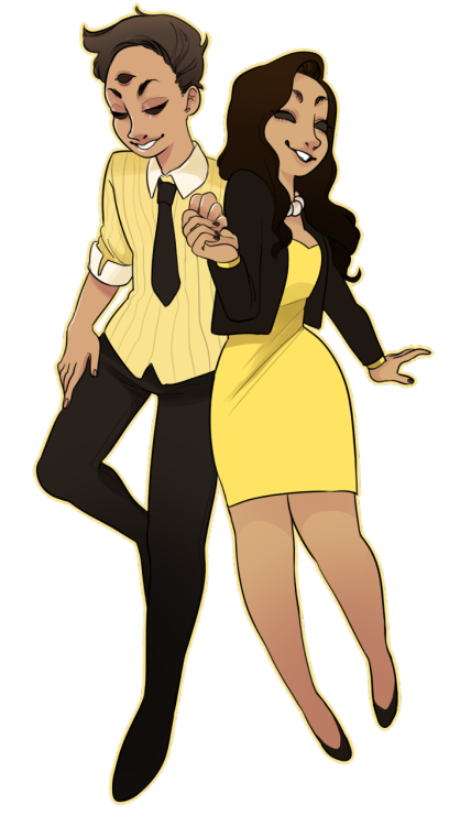 officialvoiceofdesertbluffs:Partners in crime.Divina and Kevin piece commissioned from chiibuns/moch