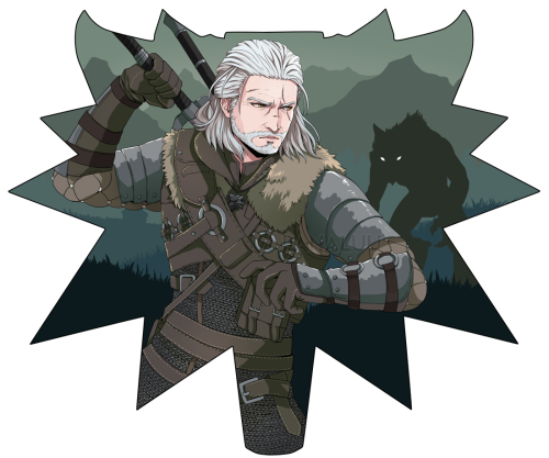 Geralt. Did this for a keychain series I got up on my shop! Link in profile.