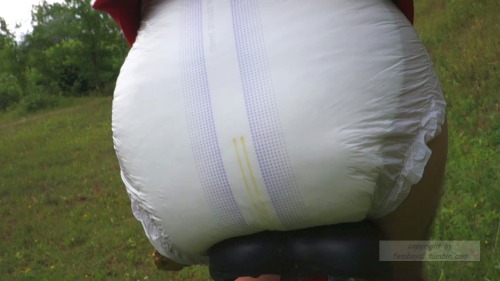 femboydl: pooping diaper outdoor - diaper couldn’d hold it when sitting on the bike… mo