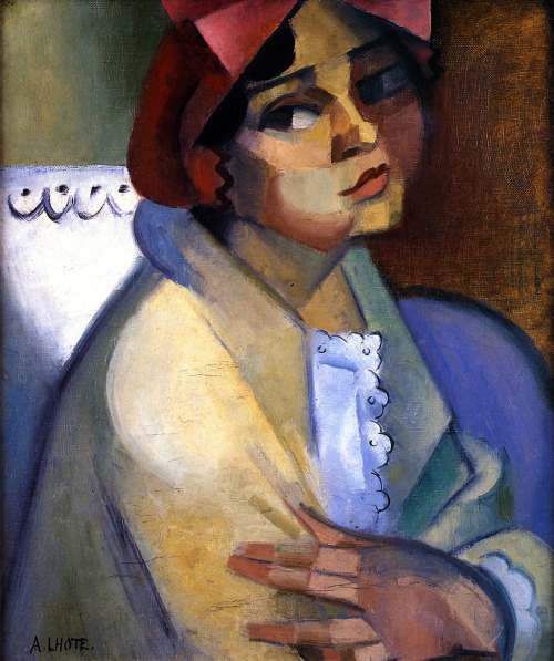 Woman in a Bonnet, SulkingArtist: André Lhote Year: 1915 Type: Oil on canvas