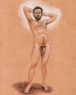 agaywonderland:Self portait, pencil color on paper