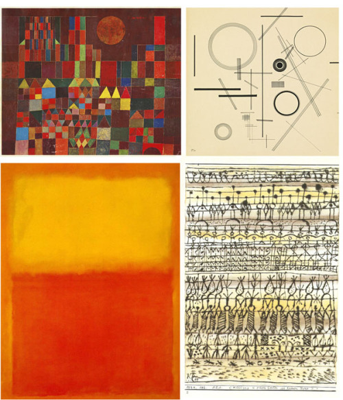 Moroccan Rugs and Modern Art*bottom 4 images are paintings by Klee, Kandinsky, Rothko, and Klee.To d