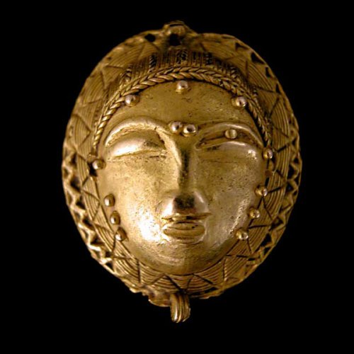 16th Century Akan gold mask, Ghana/Ivory Coast.