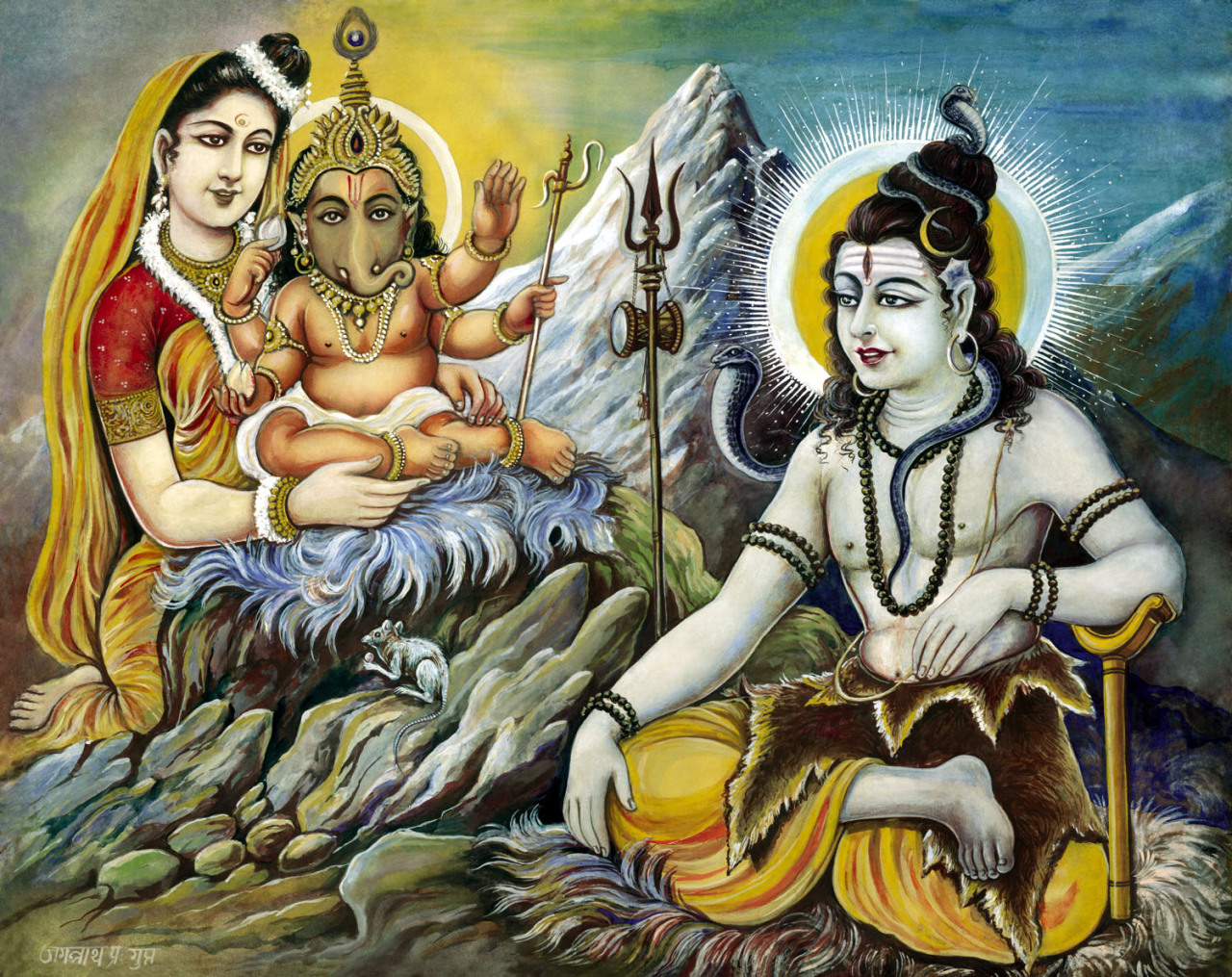 Hindu Cosmos - Lord Shiva and Parvati Ganesha For Kalyana...