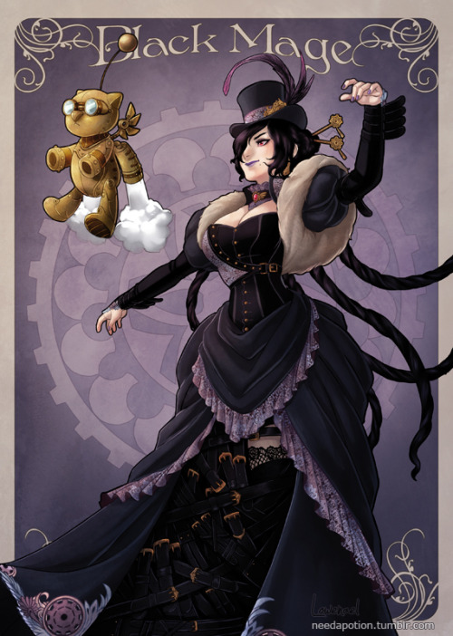 lowenael:Final Fantasy’s characters inspired by steampunk and art nouveau style :)- FFVII Vincent, A