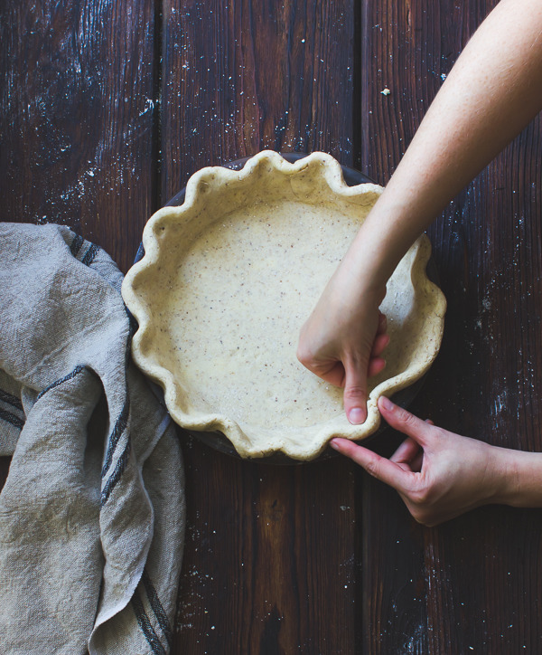 sweetoothgirl:  Pumpkin Buttermilk Pie with a Crème Fraîche Swirl {Gluten-Free}