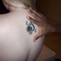 A REAL queen of spades tattoo!!! Impressive&hellip;