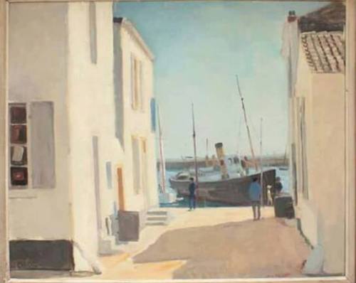 Morning in Port Joinville , Ile d'Yeu    -     Willem van Hasselt   c.1930Dutch,1882-1963Oil on canv