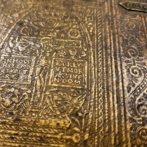 There is something so alluring and beautiful about blind-tooled, 16th-century bindings, like this on