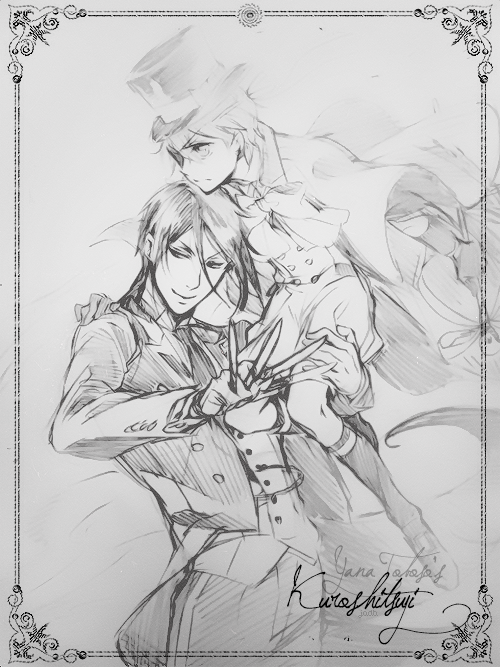 justademonbutler-deactivated201:  Kuroshitsuji’s 7th Anniversary / Yana Toboso’s Scribble! / Ciel Phantomhive & Sebastian Michaelis 