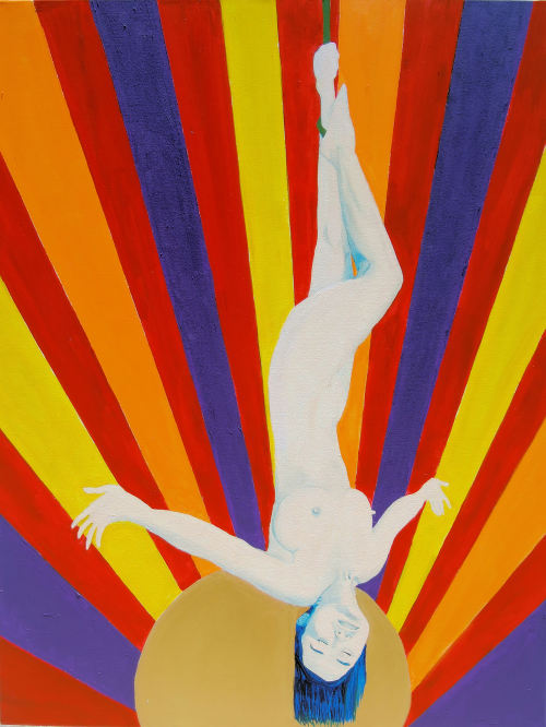 caciazoo: Love this!!! Thank you!  uclallen: “Circus Zoo” - Acrylic on Canvas, 30 x 40, 20 June to 13 July, 2014 with Cacia Zoo - inspired by photo by Joseph Umbro - painted in Santa Monica, California caciazoo #caciazoo 