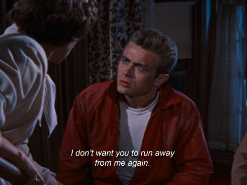 something-into-something:  “I don’t want you to run away from me again.” - Rebel Without a Cause (19