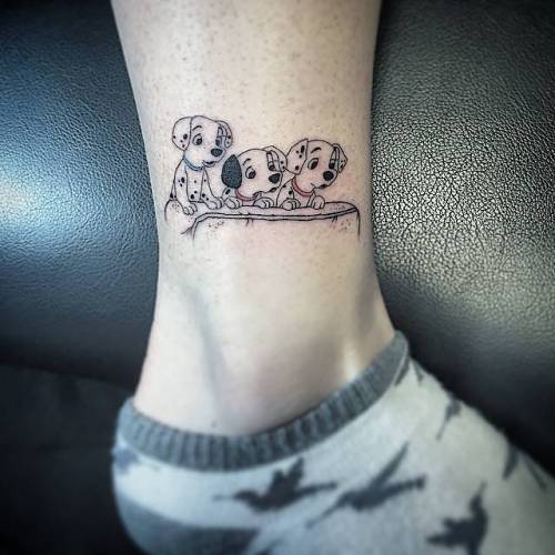 tattoofilter: Disney’s 101 Dalmatians inspired tattoo on top of the right ankle bone. Tattoo a