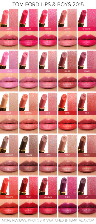 temptalia:  Just posted! Sneak Peek: Tom Ford Lips & Boys 2015 Swatches & Photos (New Shades) http://www.temptalia.com/sneak-peek-tom-ford-lips-boys-2015-swatches-photos 