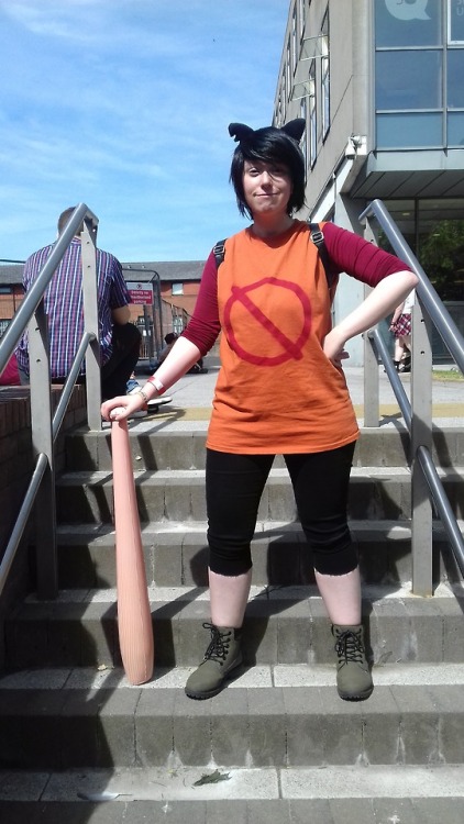 Here I am as Mae Borowski at Qcon XXV. First time cosplaying in 3 years and I’m already excite