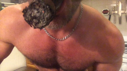 samuelmuscle:  Smokin’ Pec Play As the hairy muscle beast Samuel Colt smokes the rest of his fat cigar, he rubs his leather gloves all over his sweaty muscle, flexing pecs, biceps, teasing his nipples and sniffing his manly pits. After getting worked