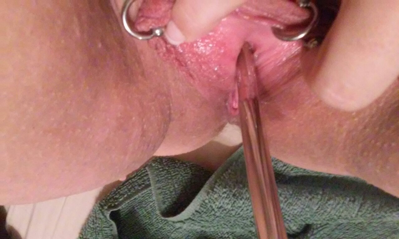  pussymodsgalore Urethral Play, Urethral sounds are inserted into her pee hole, first