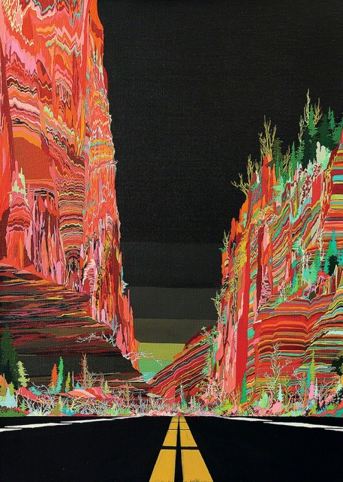 transistoradio:  Zhou Fan (b.1983), Landscape 风景 01:39 (2015), acrylic on canvas, 51 x 70 cm. Via Ar