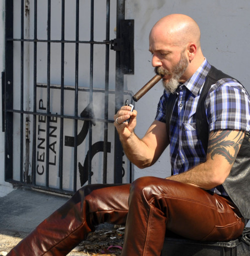 November 28, 2013.  Blue and Brown Series.  Custom leather pants by Jason Pelky of Leatherwerks, Ft.