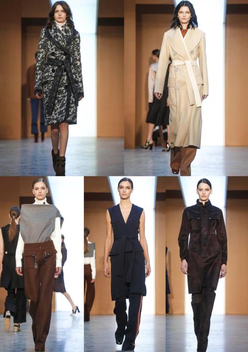 Zlata Mangafic, Katlin Aas, Emmy Rappe, Ronja Furrer, and Amanda Murphy walk Derek Lam Fall 2015