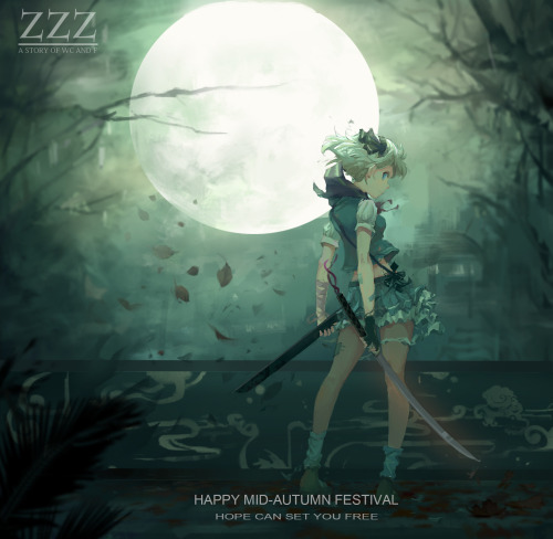 animepopheart: ★ 【zzz】 「中秋快乐」 ☆ ⊳ youmu (touhou project) ✔ republished w/permission ⊳ ⊳ follow me on