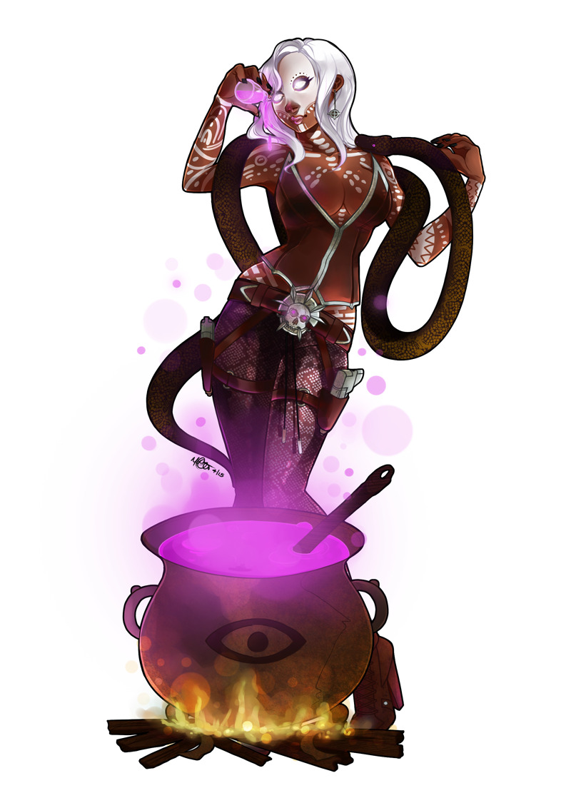 kennymap:  Really had fun doing this commission. She’s a voodoo swamp witch. The