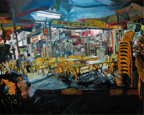 yeotzeyang: Closing Shop 2015-2016 Oil on canvas 122 x 152cm SOLD Private Collection, Singapore