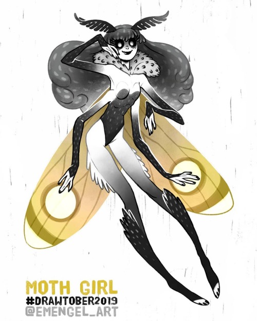 The prompt I was most excited for, Moth Girl for @drawtober Oct 16-20! I need a whole month dedicate