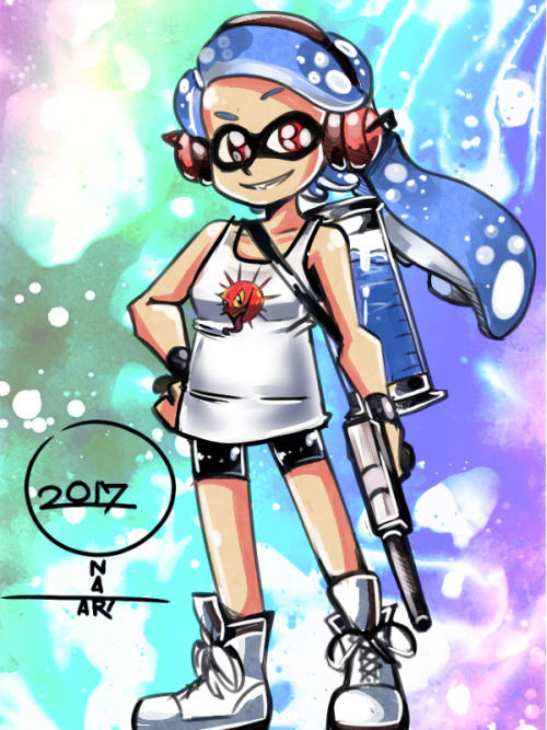 nat2art:  drew my In game inkling  yes, whitest inkling ever. hope you guys like it!if you like my work please support me on patreon!www.patreon.com/ONATART   cutie