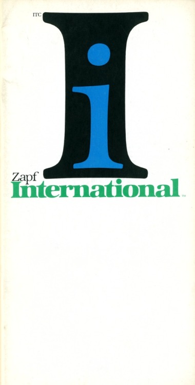 Zapf, cover design of ITC publications, 1977-78. USA