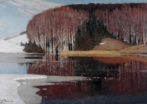 lilacsinthedooryard:  Vilhelms Purvitis (Latvia, 1872-1945) Spring Waters  1910 oil on canvas
