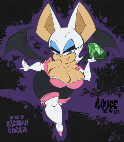 brendancorris:  Rouge the busty bat babe. One of my favorite Sonic characters because, well, just f@#$ing look at her. More Sanic  stuff on the way! 
