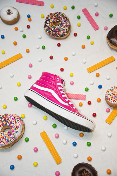 Photographer Linnea Bullion makes our Sk8-His look even more sweet in this still-life image.  C