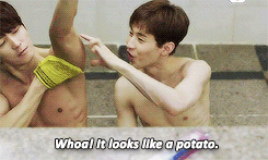bokdongie:  Do I have to take all my clothes off in front of all these people I don’t know?You need to. You need to take them off in order to have a bath. In Korea, men should take a bath together for them to become real friends. 