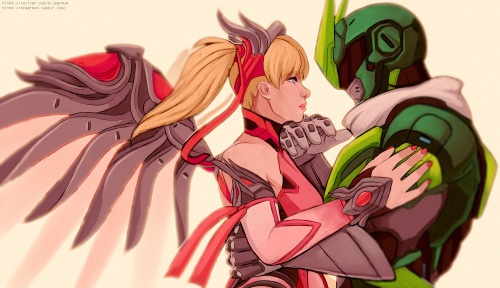 albarquq: An old sketch commission I finally managed to finish! ;w;Pink Mercy and Sentai Genji I cur