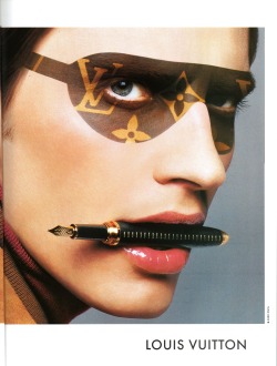 vintagebinger:  Back in the 90s, having a chic pen to whip out for taking notes was essential, hence the popularity of Waterman and Mont Blanc. Louis Vuitton fought back with an ad that is memorable to say the least. That monogram never fails to grab