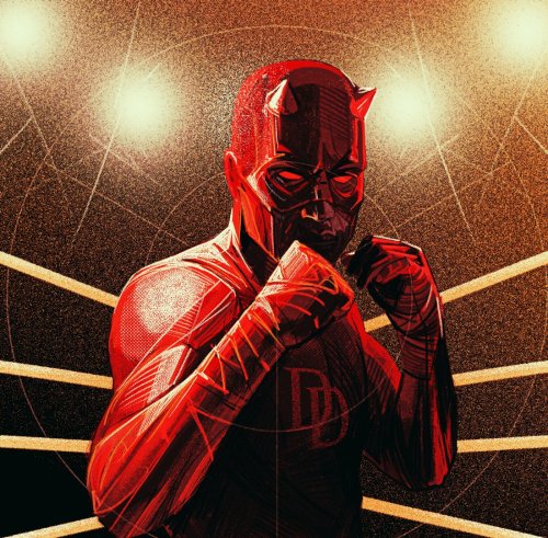 Daredevil, Elektra & Bullseye cards for Mondo and Restoration Games’ Unmatched: Marvel - H