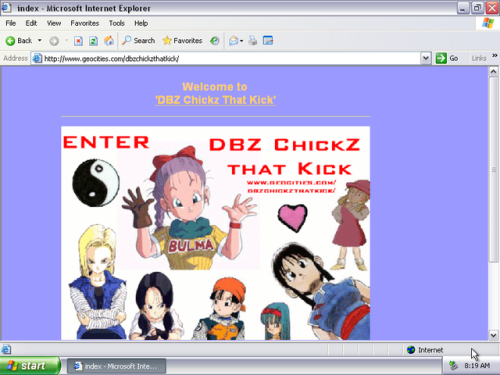 oneterabyteofkilobyteage:original url http://www.geocities.com/dbzchickzthatkick/last modified 2002-