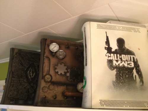 So, I finally got these shelves installed and brought down a selection of my game collection. Pretty