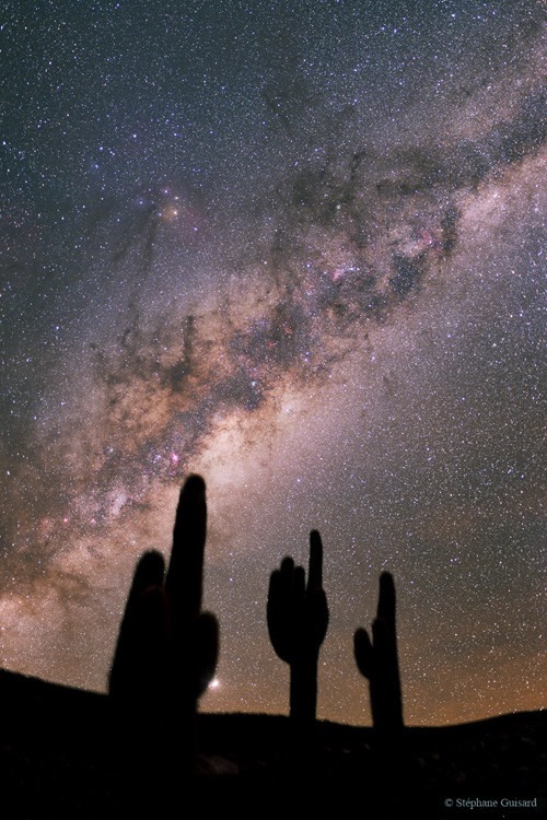 robertozod:  This is the Chilean “Atacama Desert” one of the clearest spots in the world to see the stars, and home to one of the largest telescopes on the planet.  Amazing