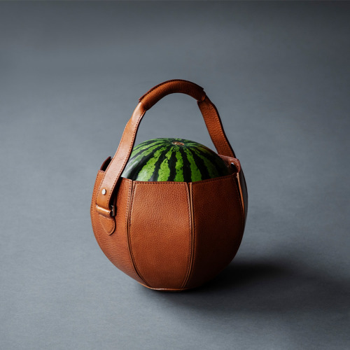 itscolossal:Tote Around Exactly One Watermelon in This Elegant, Leather Bag