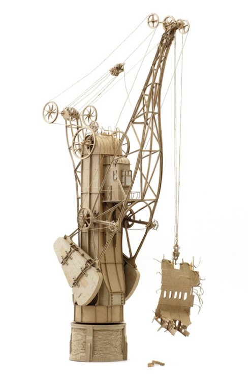 crossconnectmag:  Daniel Agdag Pushes the Limits and Engineers Cardboard into DreamsAustralian cardboard engineer Daniel Agdag creates mouse sized mythical machines out of cardboard and other lightweight materials.  These machines are so complex and