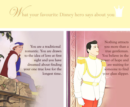 letstalkaboutdisney:  mydollyaviana:  What Your Favourite Disney Hero Says About You - On love and personality  my favourites are peter pan aladdin and flynn and it’s scary how accurate this is to what i look for in boys! 