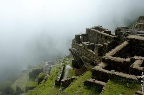 Terraced fields in the upper agricultural sector of Machu Picchu(Peru).