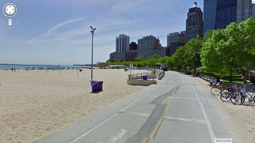 streetview-snapshots:Beach from Lakefront Trail, Chicago