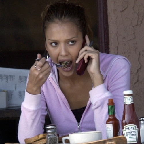 Jessica Alba having breakfast at Kings Road Café in West Hollywood, 2003