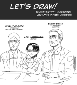 spooky-sketches:  SL has lots of talented folks.This idea was funnier in my head _(:3)∠)_I was dead pissing when I saw Erwin’s drawing in the latest chapter. He really is into bara isn’t he.