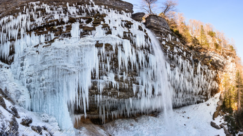 PERICNIK WATERFALL, Slovenia - this impressive 52 meter-high waterfall is still frozen, but spring i