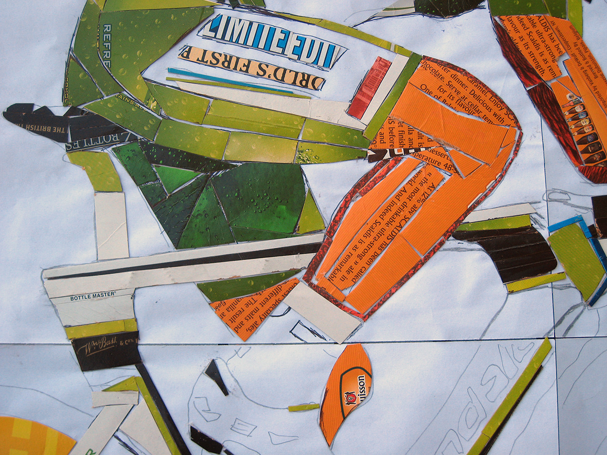 New Peter Sagan piece -
beer carton cardboard mosaic
2014 Oct.
